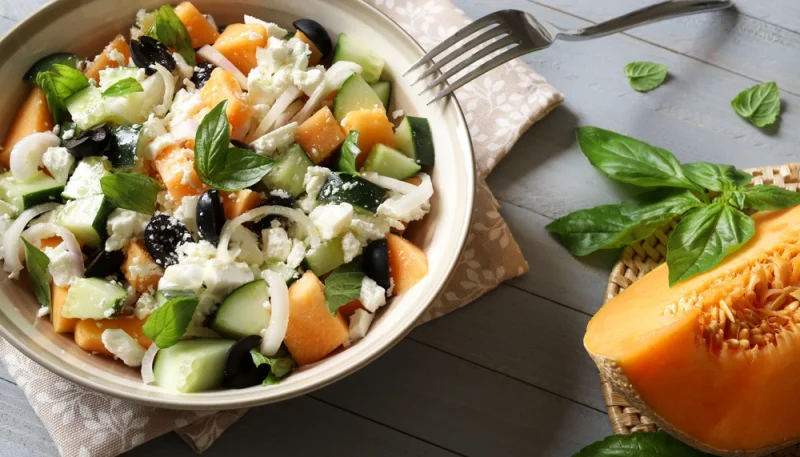 🥗 Salade melon, concombre et feta fraîche