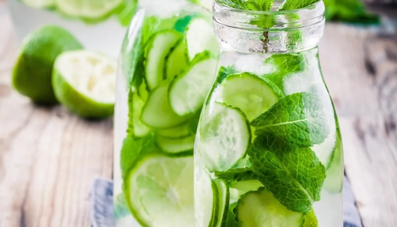 🥒🍋 Eau detox concombre – citron – menthe