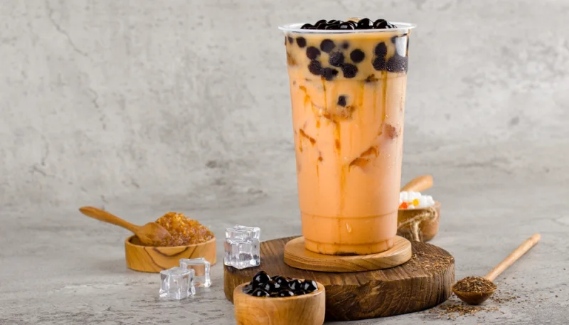 Bubble tea maison au lait et perles de tapioca