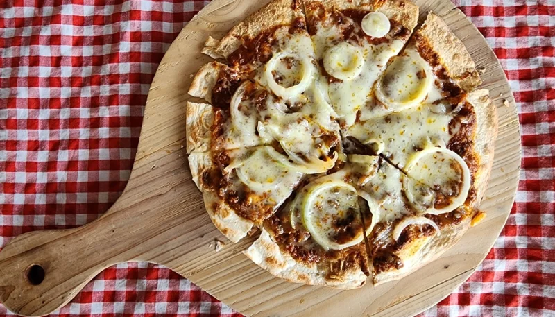 🍕 Pizza pita oignon fromage express