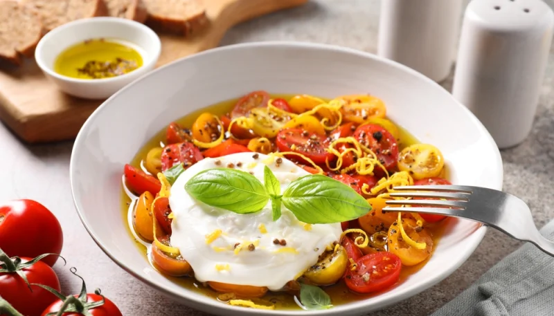 🧀🍅 Burrata aux tomates marinées