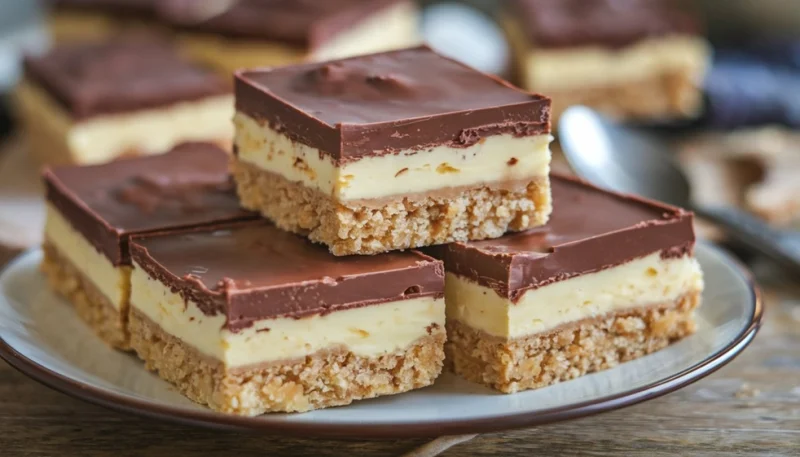 🍫🍰 Carrés gourmands crème vanille et chocolat
