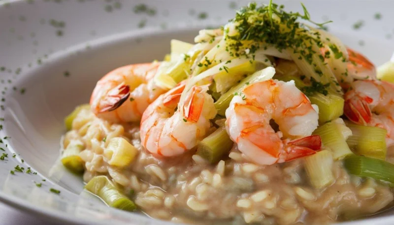 🍤🍚 Risotto crémeux aux crevettes et poireaux