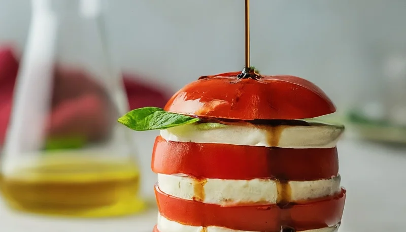 🍅🍃 Millefeuille tomate–mozzarella (Caprese revisitée)