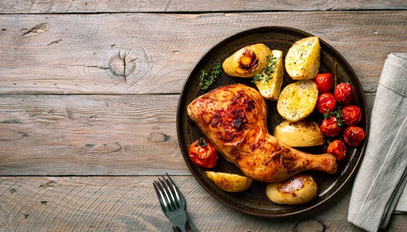 🍗 Poulet rôti aux pommes de terre et tomates