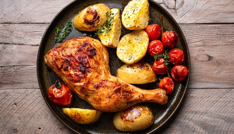 🍗 Cuisse de poulet rôtie et pommes de terre au four