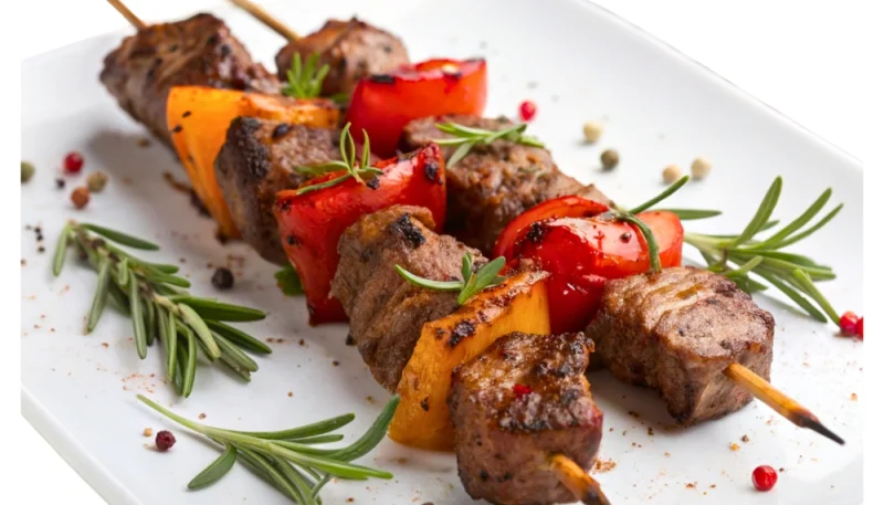 🥩🌶️ Brochettes de bœuf aux poivrons et romarin