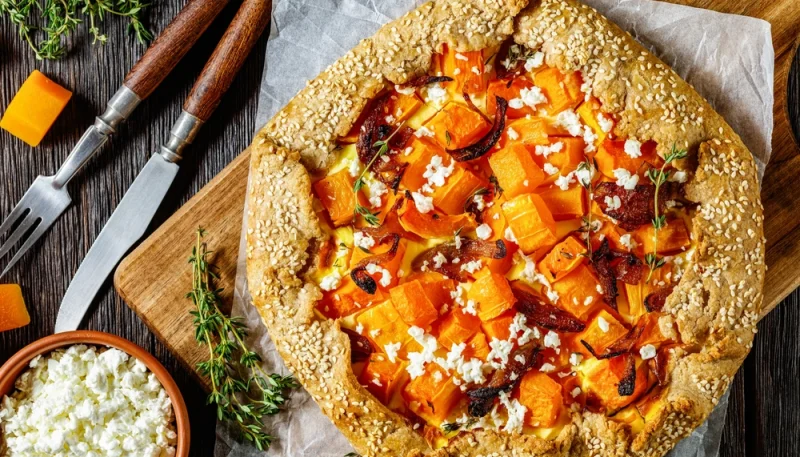 🎃 Galette de citrouille au chèvre et oignons caramélisés