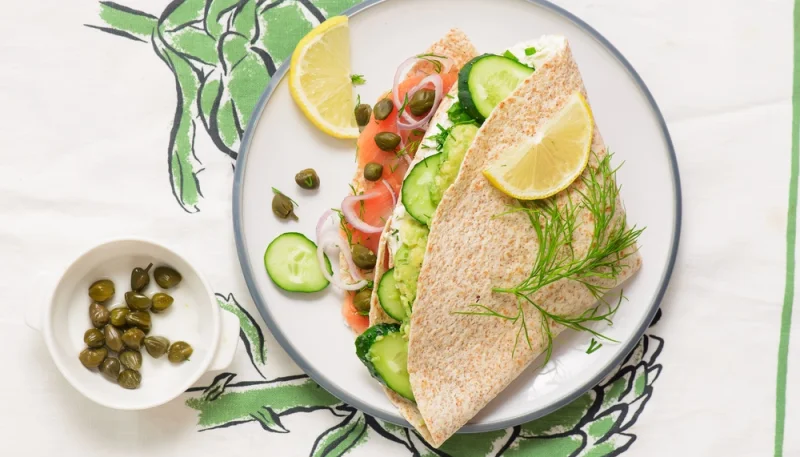 🌯 Wrap au saumon fumé, avocat et concombre