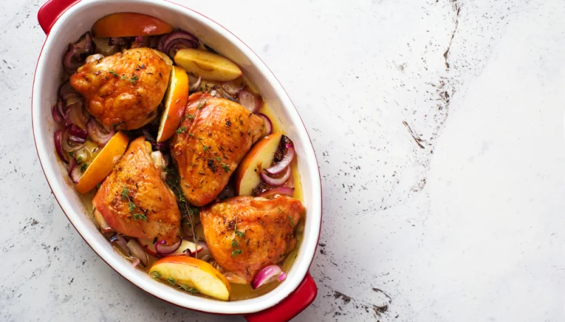 🍎 Poulet rôti aux pommes et oignons rouges
