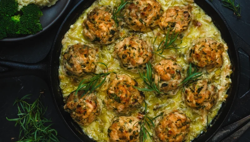 🍗 Boulettes de poulet crémeuses aux poireaux