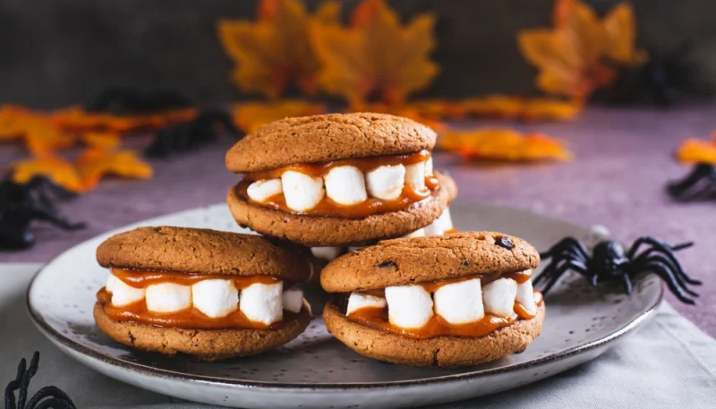 🎃 Biscuits d’Halloween au caramel et chamallows