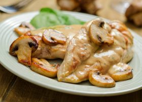 Escalopes de poulet à la crème et aux champignons