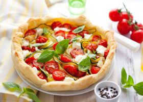 Tarte courgette, tomates cerise et mozzarella