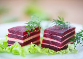 Millefeuille de betterave et emmental